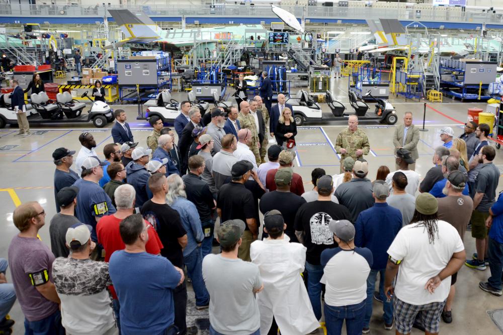 DVIDS – News – “They are the last line of defense for quality” … F-35 PEO visits Fort Worth assembly line, praises workers