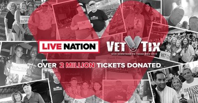 Live Nation Donates Over 2 Million Tickets Through Their Partnership With Vet Tix – Remaining The Top Ticket Donor To The Military And Veteran Community