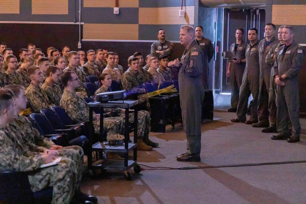 DVIDS – Images – Rear Adm. Garvin and Rear Adm. Brophy Speak to Student Aviators [Image 2 of 2]