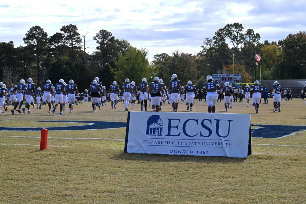 DVIDS – Images – Coast Guard Fifth District Commander conducts coin toss at Elizabeth City State University football game [Image 1 of 7]
