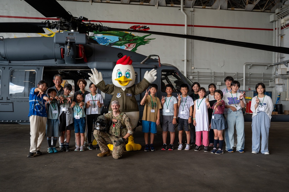 DVIDS – News – Peace, planes, and Kappy: Achi-Mura students visit Kadena Air Base